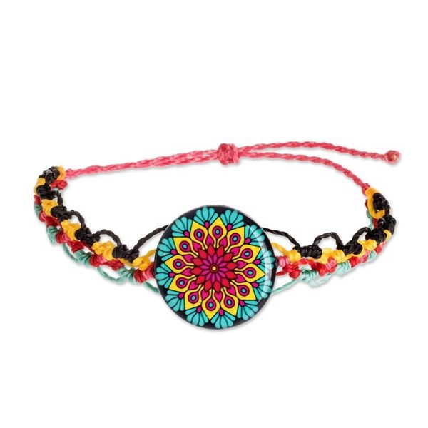 Alternate image for Mandala Motif Macrame Bracelet Peacock Mandala