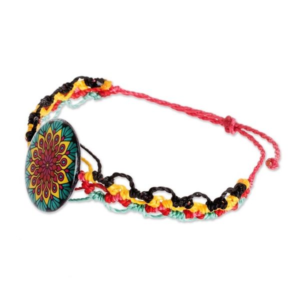 Alternate image for Mandala Motif Macrame Bracelet Peacock Mandala