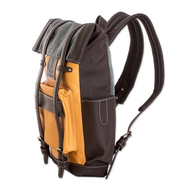 Alternate image for Leather-Accented Backpack in Marigold Marigold Adventure