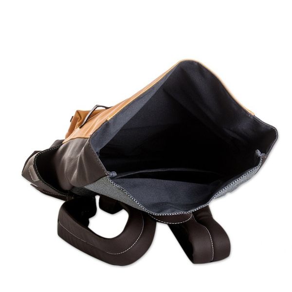 Alternate image for Leather-Accented Backpack in Marigold Marigold Adventure