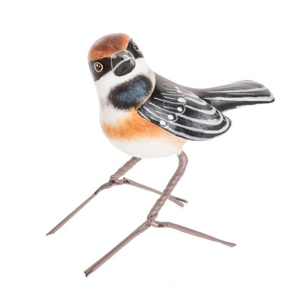 Alternate image for Artisan Crafted Bird Figurine Red-Headed Long-Tailed Tit