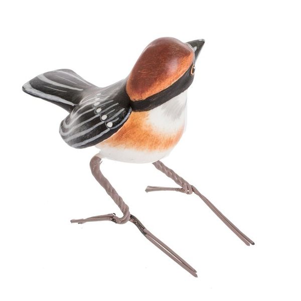 Alternate image for Artisan Crafted Bird Figurine Red-Headed Long-Tailed Tit