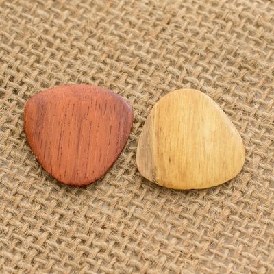 Main image for Reclaimed Natural Tropical Wood Guitar Picks Pair Eco-Beat