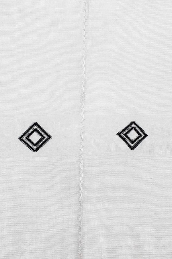 Alternate image for Handloomed Grey and Black Rayon Throw with Geometric Motifs Grey Ways