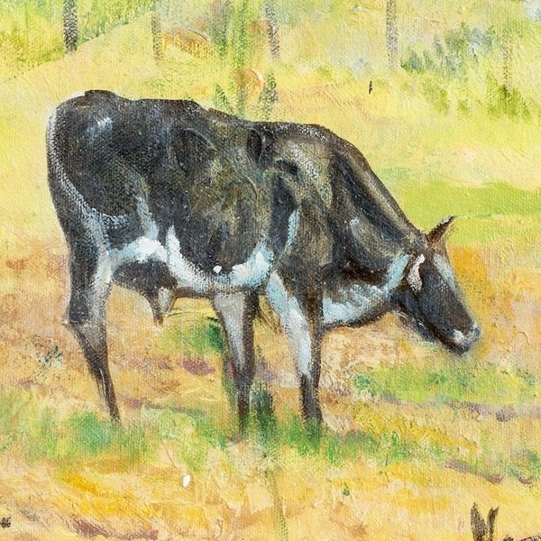 Alternate image for Original Signed Costa Rican Pastoral Scene Oil Painting Amid Nature