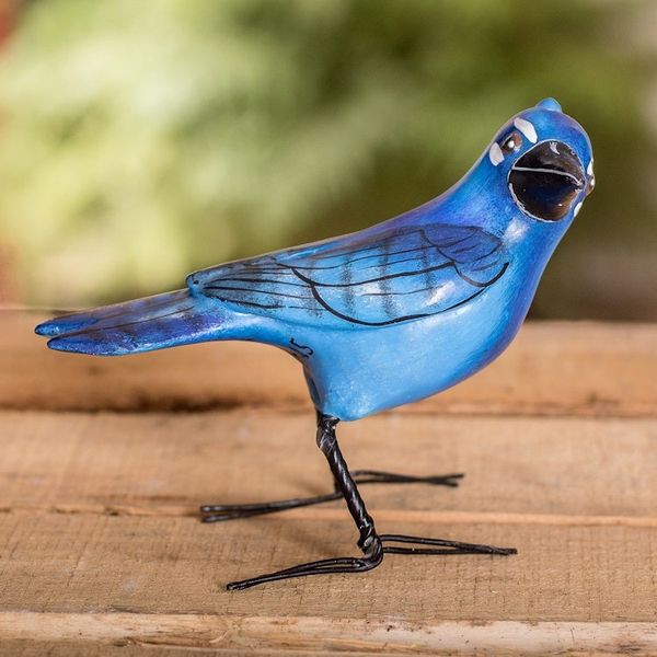 Alternate image for Hand-sculpted Hand-painted Ceramic Stellers Jay Figurine Stellers Jay