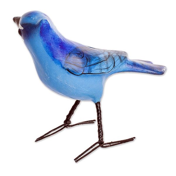 Alternate image for Hand-sculpted Hand-painted Ceramic Stellers Jay Figurine Stellers Jay