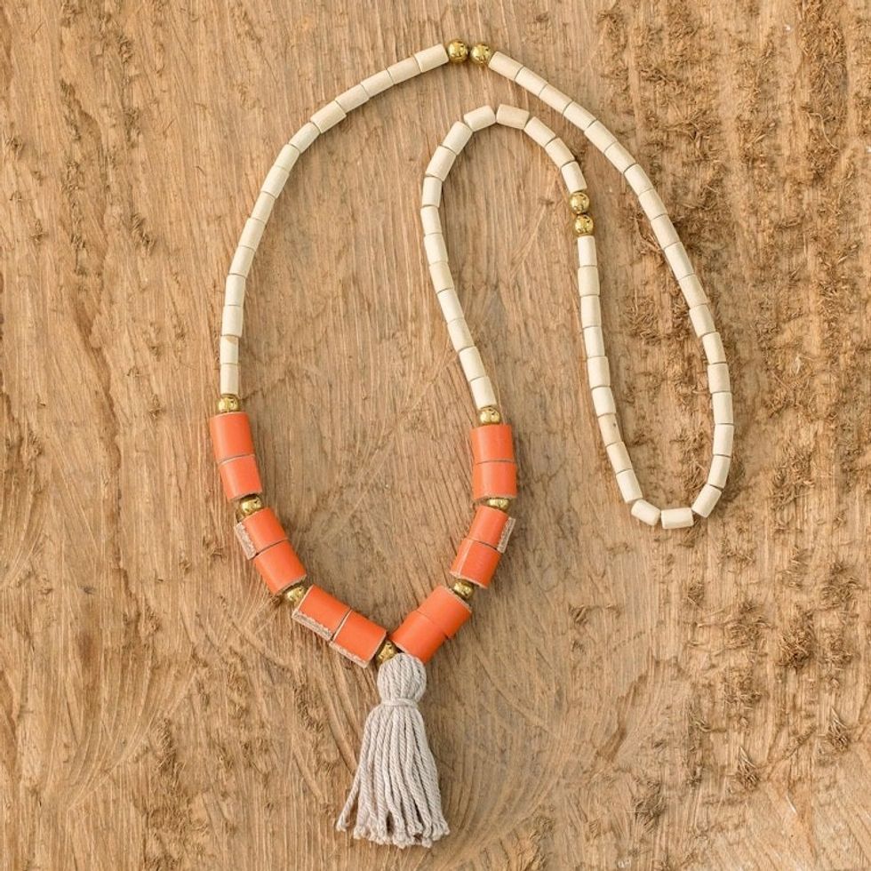 Beaded Pendant Necklace with Hematite 'San Jose Bohemian'