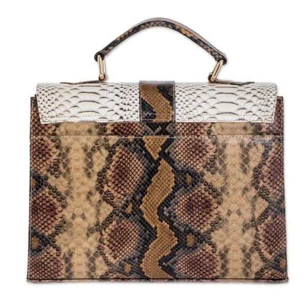 Alternate image for Snake Print Leather Handbag Rio Coco