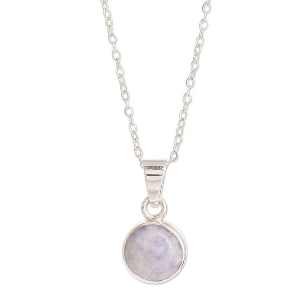 Alternate image for Lilac Jade Necklace from Guatemala Memorable Moon in Lilac