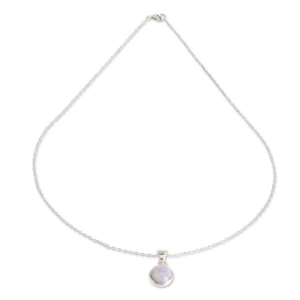 Alternate image for Lilac Jade Necklace from Guatemala Memorable Moon in Lilac
