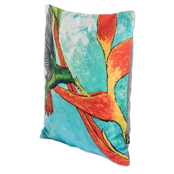 Alternate image for Tropical Themed Cushion Cover from Costa Rica Oneiric Hummingbird