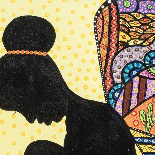 Alternate image for Symbolic World Peace Project Signed Expressionist Painting Contemplation