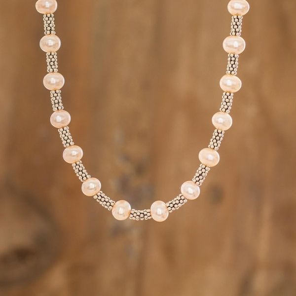 Alternate image for Artisan Crafted Pink Cultured Pearl Necklace Rosy Combination