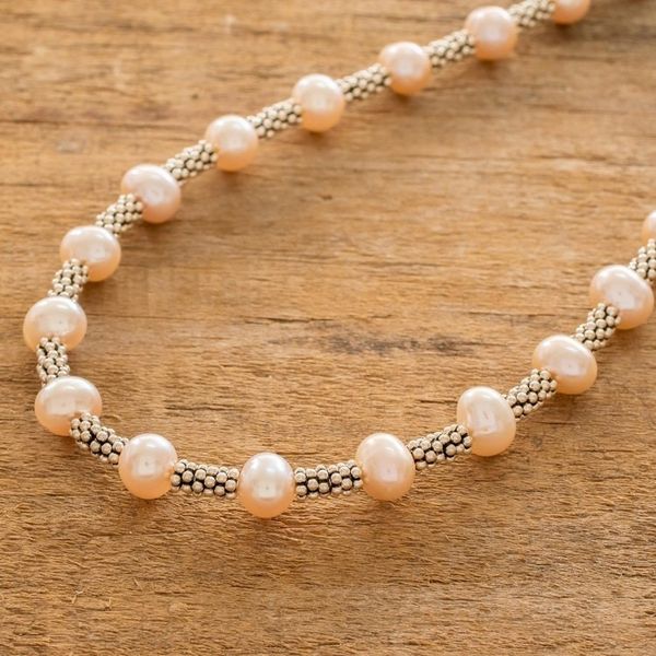 Alternate image for Artisan Crafted Pink Cultured Pearl Necklace Rosy Combination