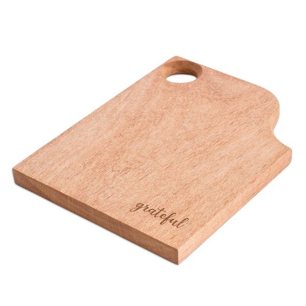 Alternate image for Handcrafted Brown Oak Wood Cutting or Serving Board Vibrant Delicacies
