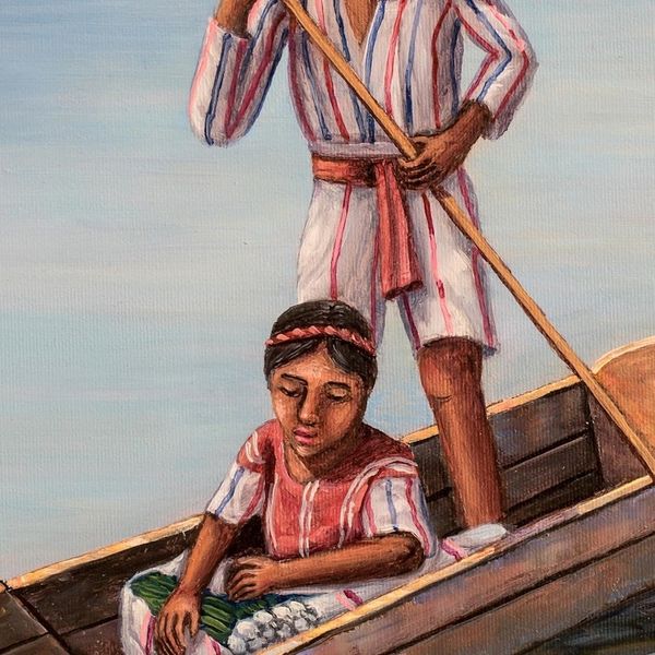 Alternate image for Guatemalan Landscape Oil Painting with Realist Style Saint Antonio Palop