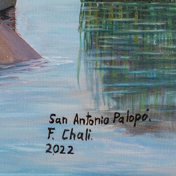 Alternate image for Guatemalan Landscape Oil Painting with Realist Style Saint Antonio Palop