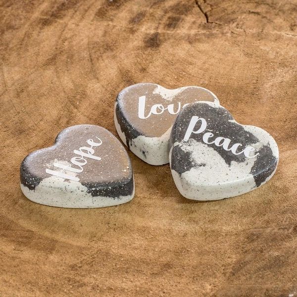 Alternate image for Handmade Heart Home Accents Set of 3 Peace, Love and Hope