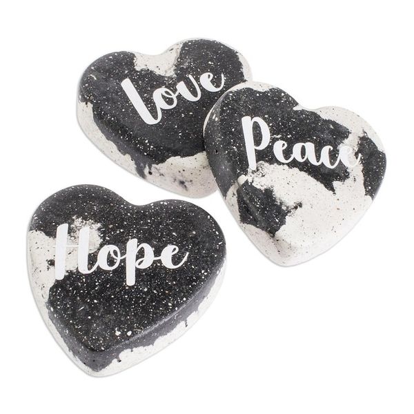 Alternate image for Handmade Heart Home Accents Set of 3 Peace, Love and Hope