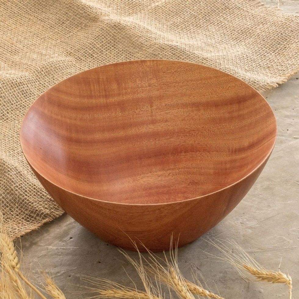 Food-Safe Mahogany Serving Bowl 9 Inch 'To the Table'