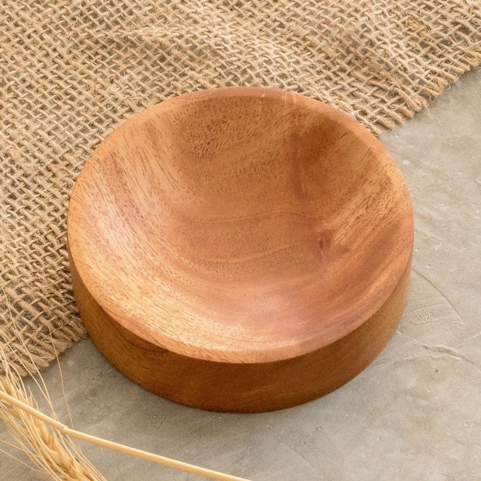 Artisan Crafted Small Wood Bowl 'At Your Fingertips'