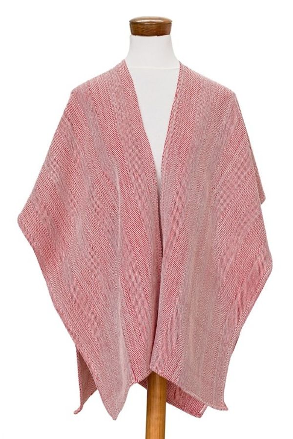 Alternate image for Strawberry Ruana Made with 100 Cotton in El Salvador Strawberry Cojutepeque