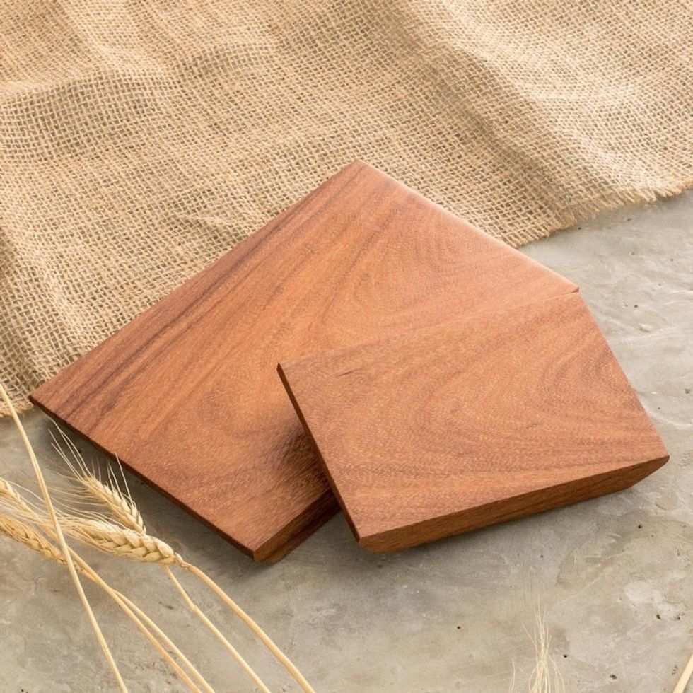 Handmade Wood Charcuterie Serving Boards Pair 'Artful Table'