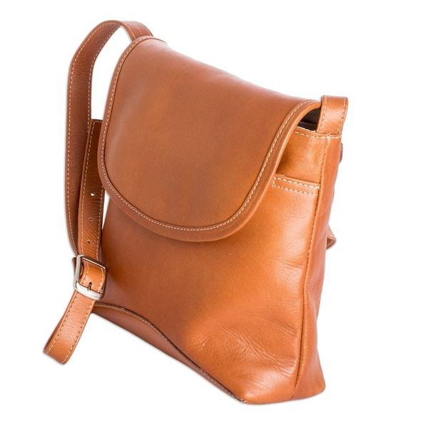 Alternate image for Costa Rican 100 Leather Shoulder Bag with Magnetic Snap Feminine Style