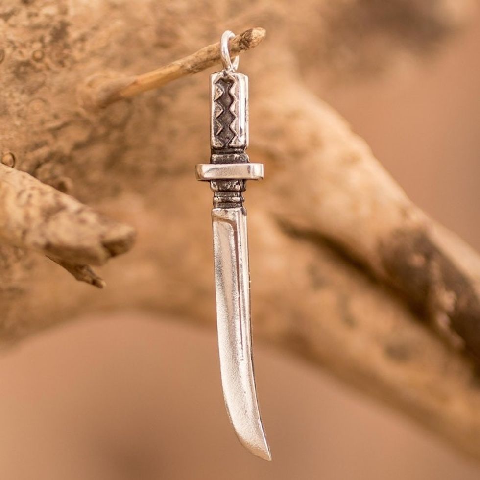 Silver Katana Pendant Handcrafted in Costa Rica 'Samurai's Honor'
