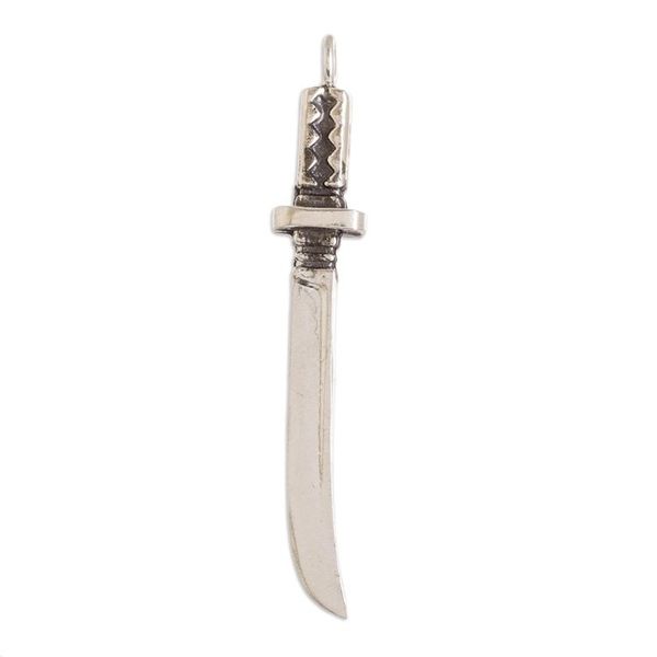 Alternate image for Silver Katana Pendant Handcrafted in Costa Rica Samurais Honor