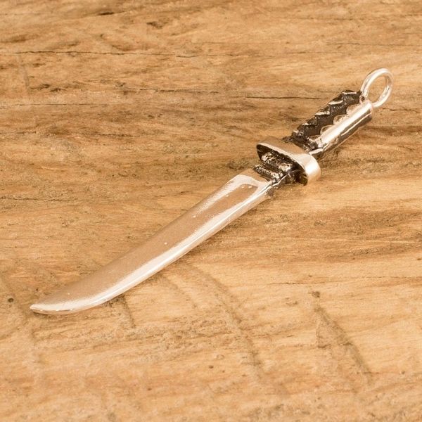 Alternate image for Silver Katana Pendant Handcrafted in Costa Rica Samurais Honor