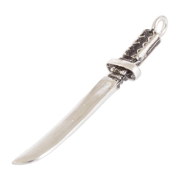 Alternate image for Silver Katana Pendant Handcrafted in Costa Rica Samurais Honor