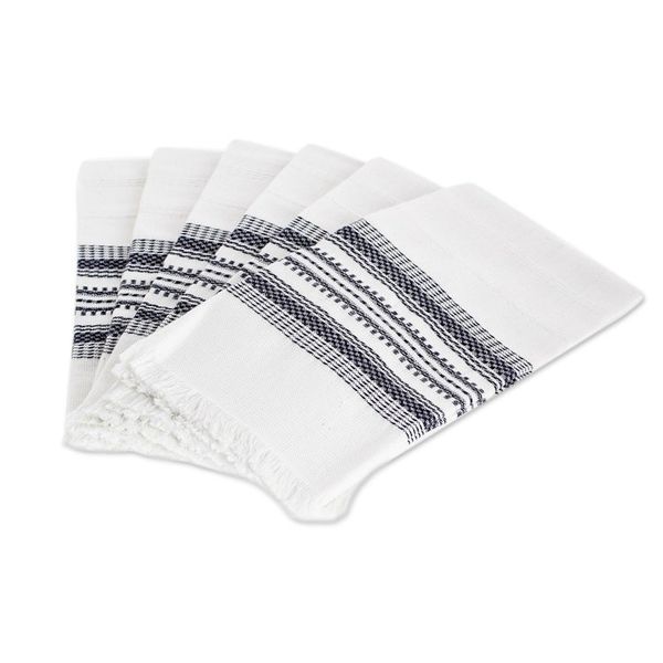 Alternate image for Navy and White Napkins Set of 6 Culinary Inspiration in Blue