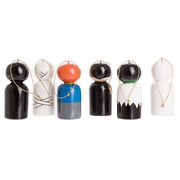 Alternate image for Reclaimed Wooden Ornaments from Guatemala Set of 6 Trick or Treat