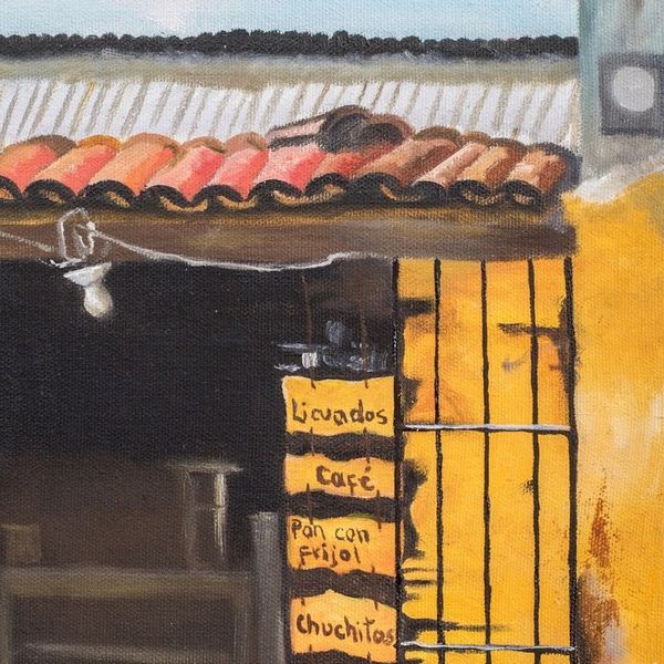 Alternate image for Original Oil Painting of a Street in Antigua Guatemala Calle de la Nobleza