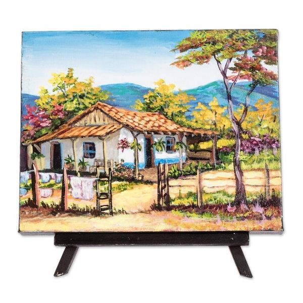 Alternate image for Small Oil Painting with Easel My Cabin