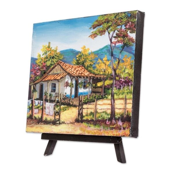 Alternate image for Small Oil Painting with Easel My Cabin