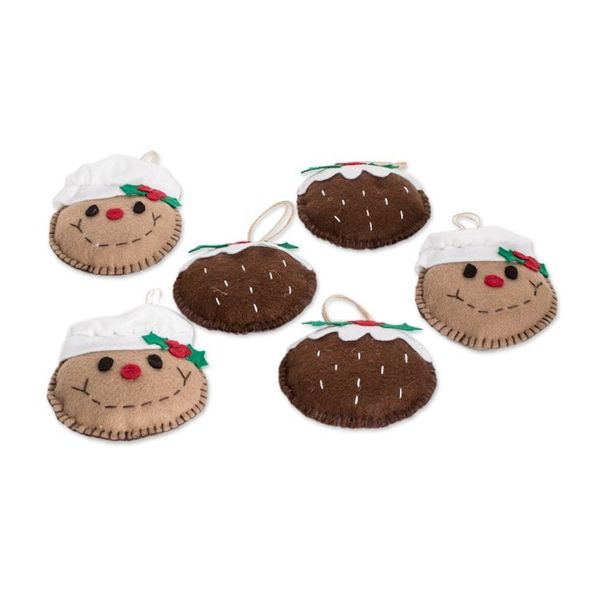 Alternate image for Set of 6 Handcrafted Felt Ornaments of Christmas Cookies Delicious Smiles