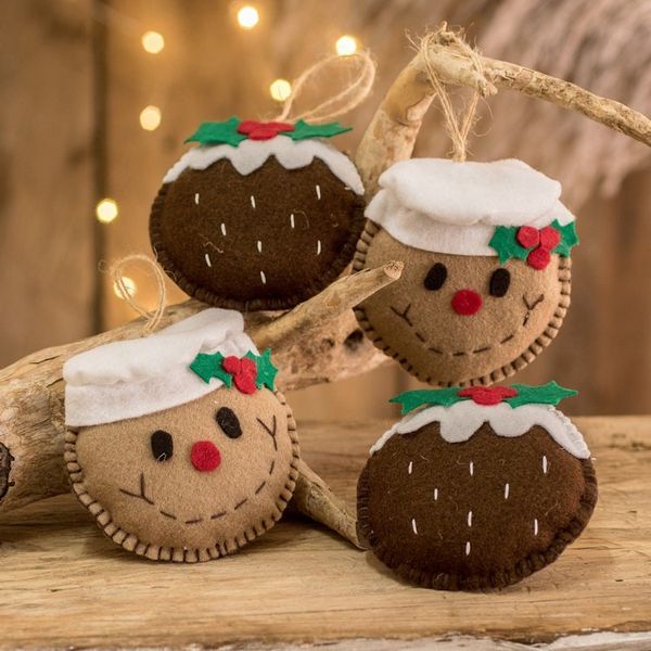 Alternate image for Set of 6 Handcrafted Felt Ornaments of Christmas Cookies Delicious Smiles