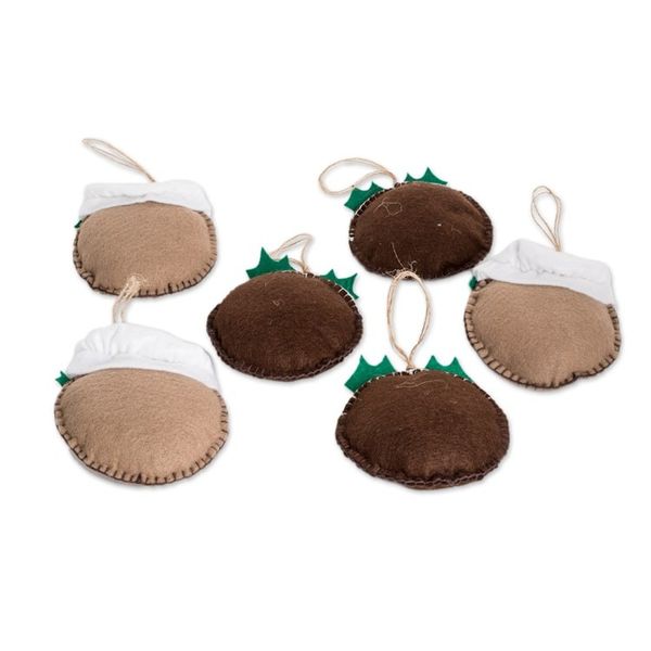 Alternate image for Set of 6 Handcrafted Felt Ornaments of Christmas Cookies Delicious Smiles