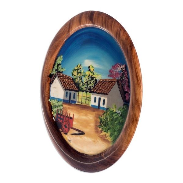 Alternate image for Cedar Wood Hand-Painted Decorative Plate from Costa Rica Country Place