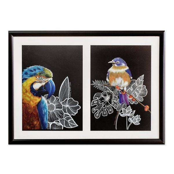 Alternate image for Signed Original Bird Drawing Diptych Freedom I