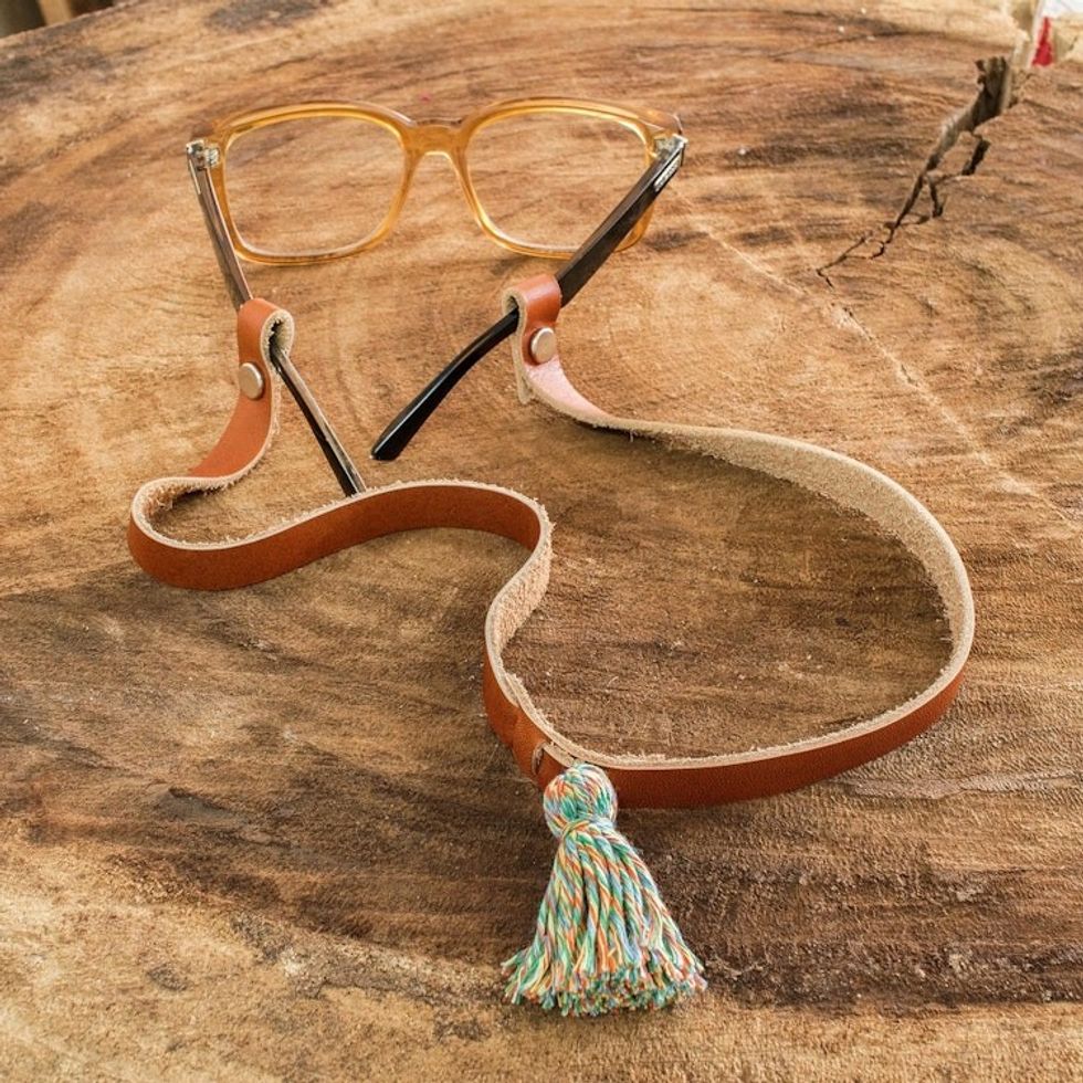 Handcrafted Leather Mask and Eyeglass Lanyard 'Practical Beauty'