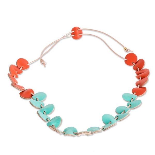 Alternate image for Artisan Crafted Leather Necklace Cool Stepping Stones