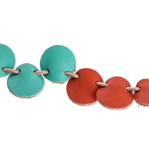 Alternate image for Artisan Crafted Leather Necklace Cool Stepping Stones