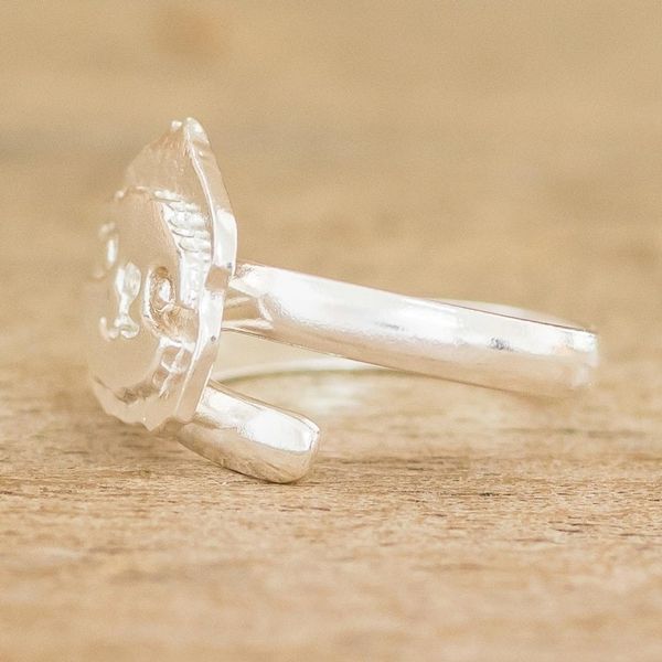 Alternate image for Sterling Silver Cocktail Ring with Sloth Face Adorable Sloth