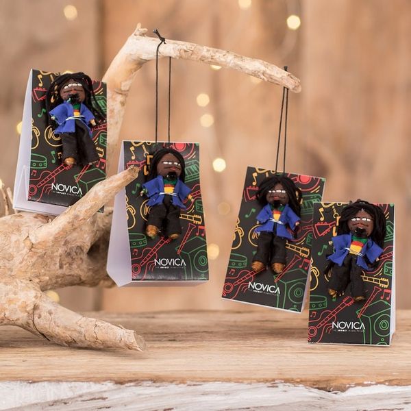 Alternate image for Set of 4 Handcrafted Cotton and Cibaque Men Worry Dolls Quietness