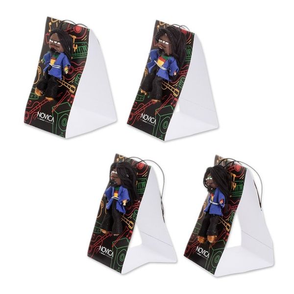 Alternate image for Set of 4 Handcrafted Cotton and Cibaque Men Worry Dolls Quietness