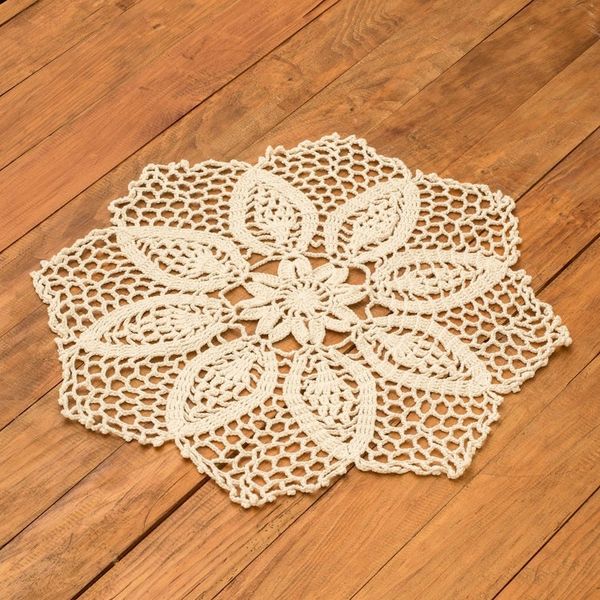 Alternate image for Ivory Hand-Crocheted Table Accent Floral Star